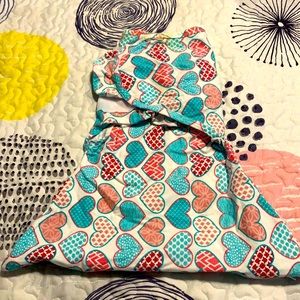 Zippy Swaddle with hearts